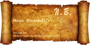 Neer Bodomér névjegykártya